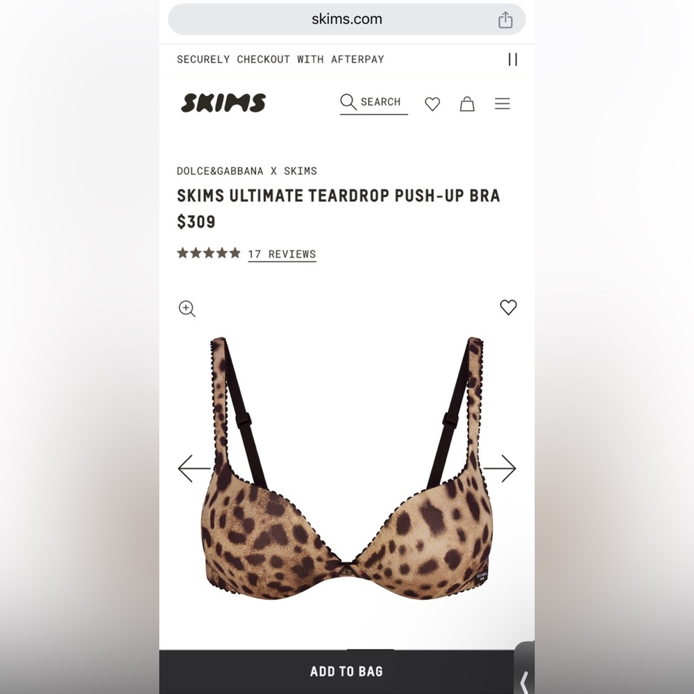 DOLCE & GABBANA x SKIMS gabbylultimate teardrop push up bra leopard new in box - Picture 5 of 8